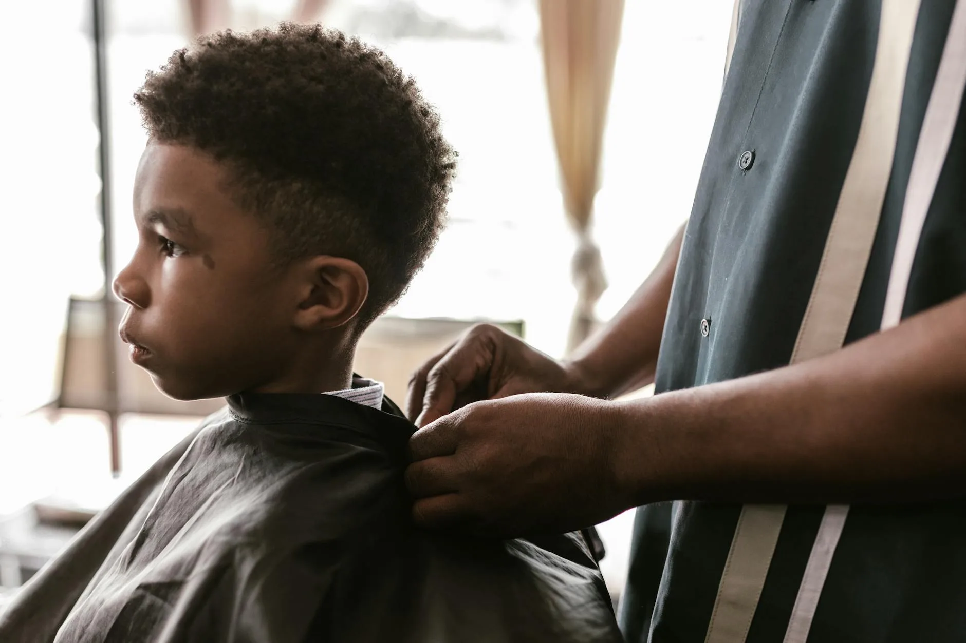 Professional barber tools arranged for client service