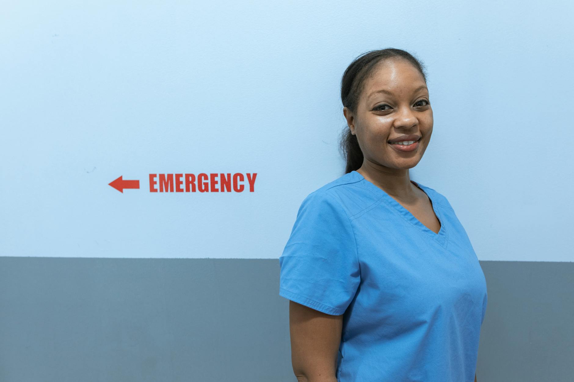 Healthcare worker following infection control procedures