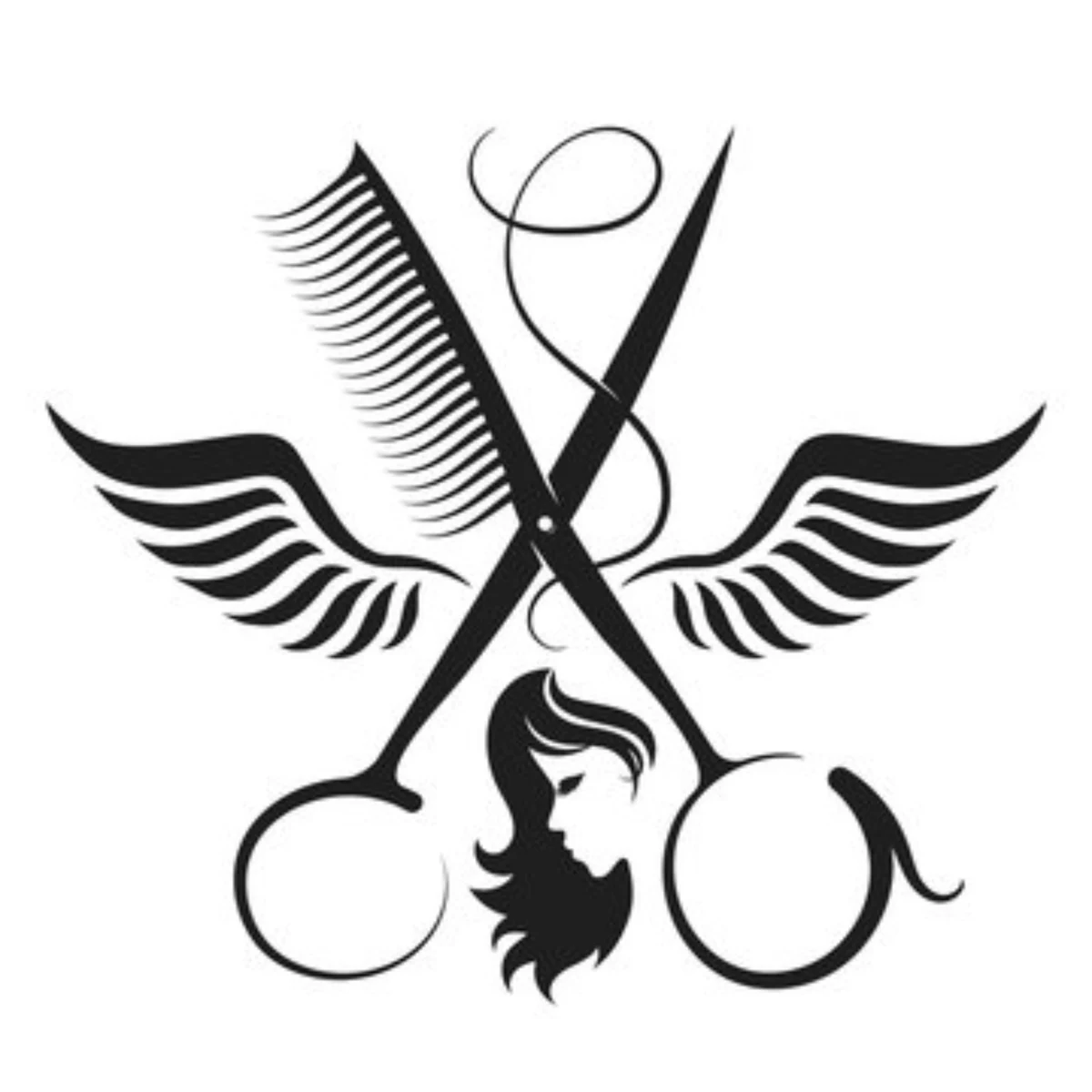 Style and Scissor Salon scissors and comb logo