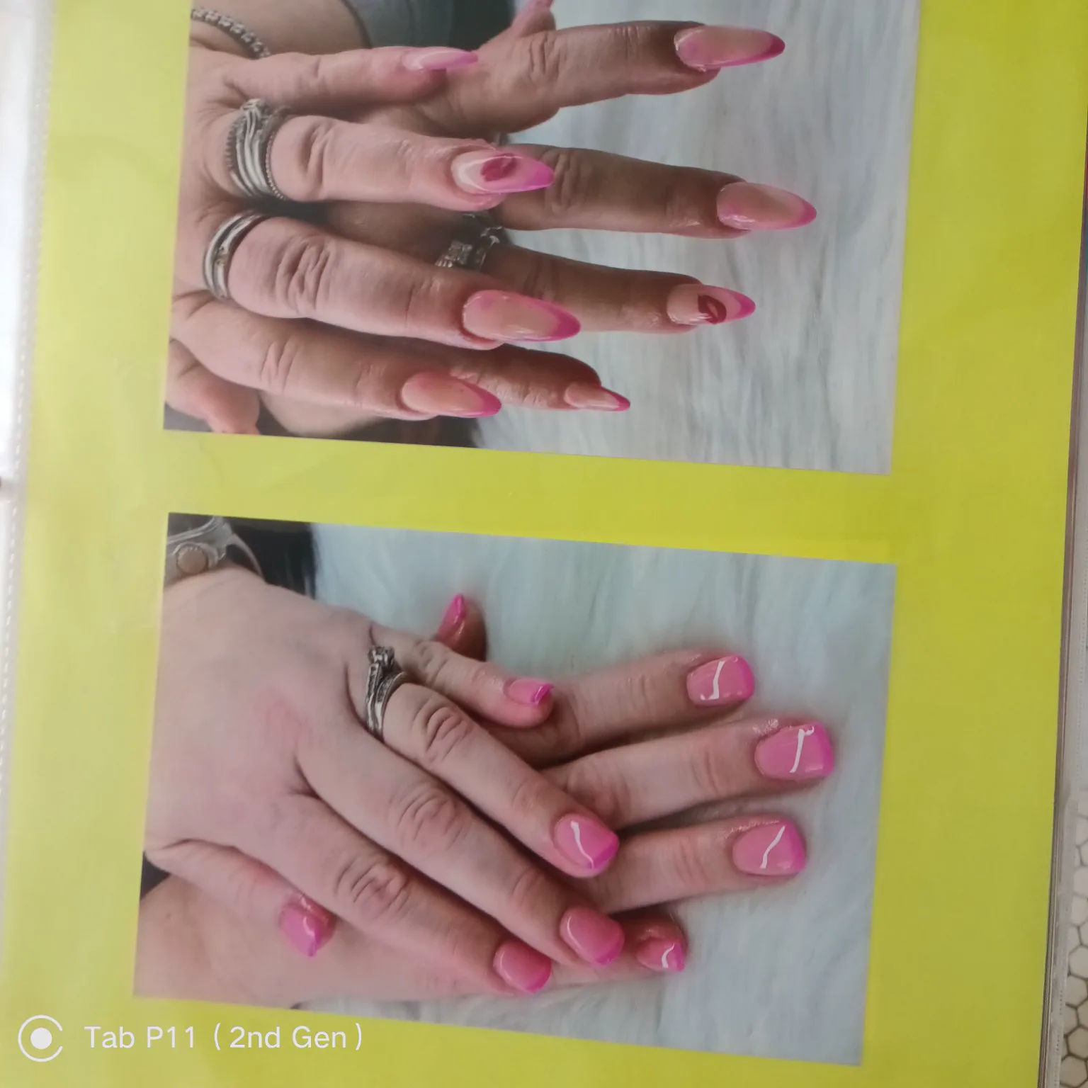 Professional pink nail designs completed at Style and Scissor Salon