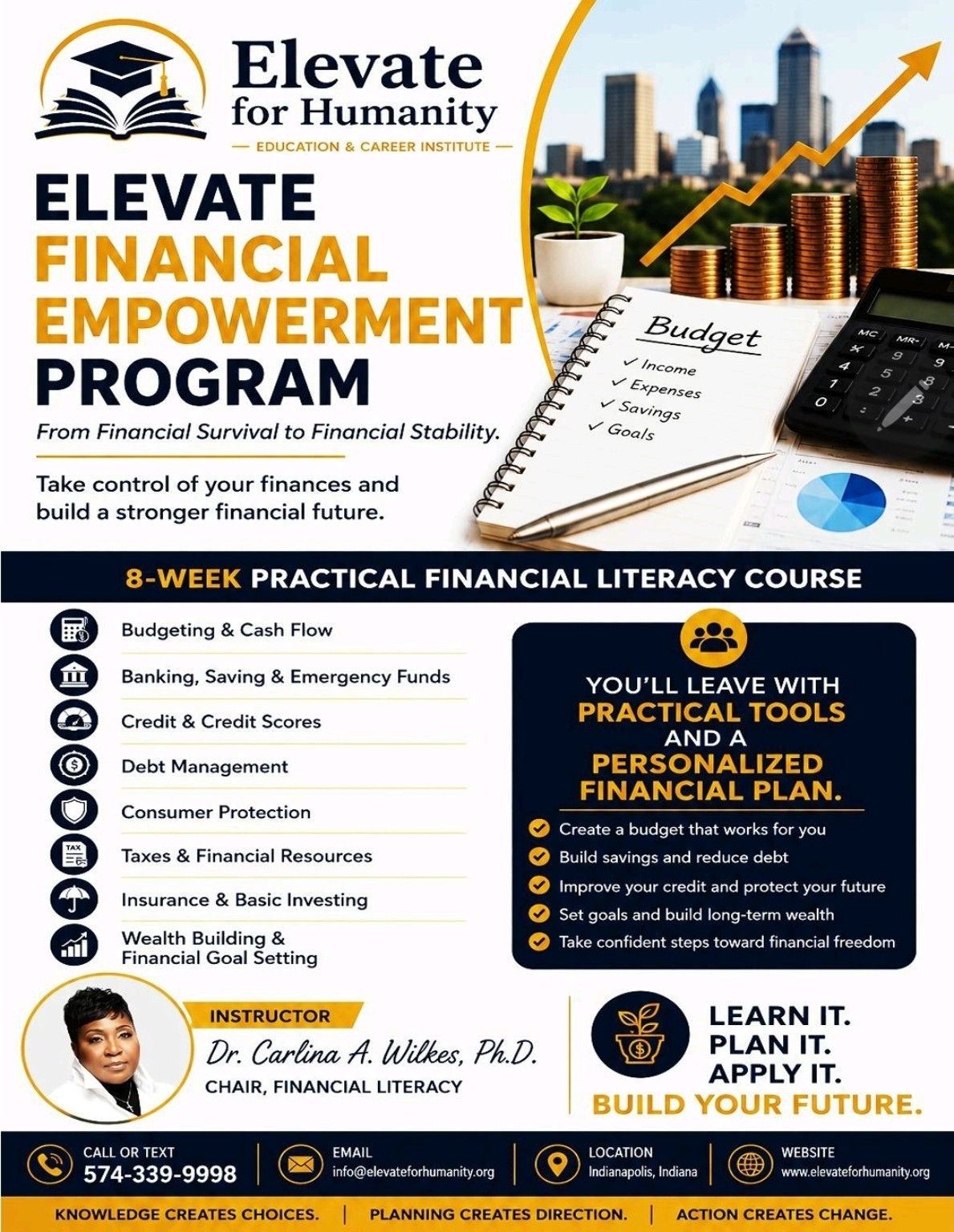 Elevate Financial Empowerment Program — 8-week practical financial literacy course led by Dr. Carlina A. Wilkes