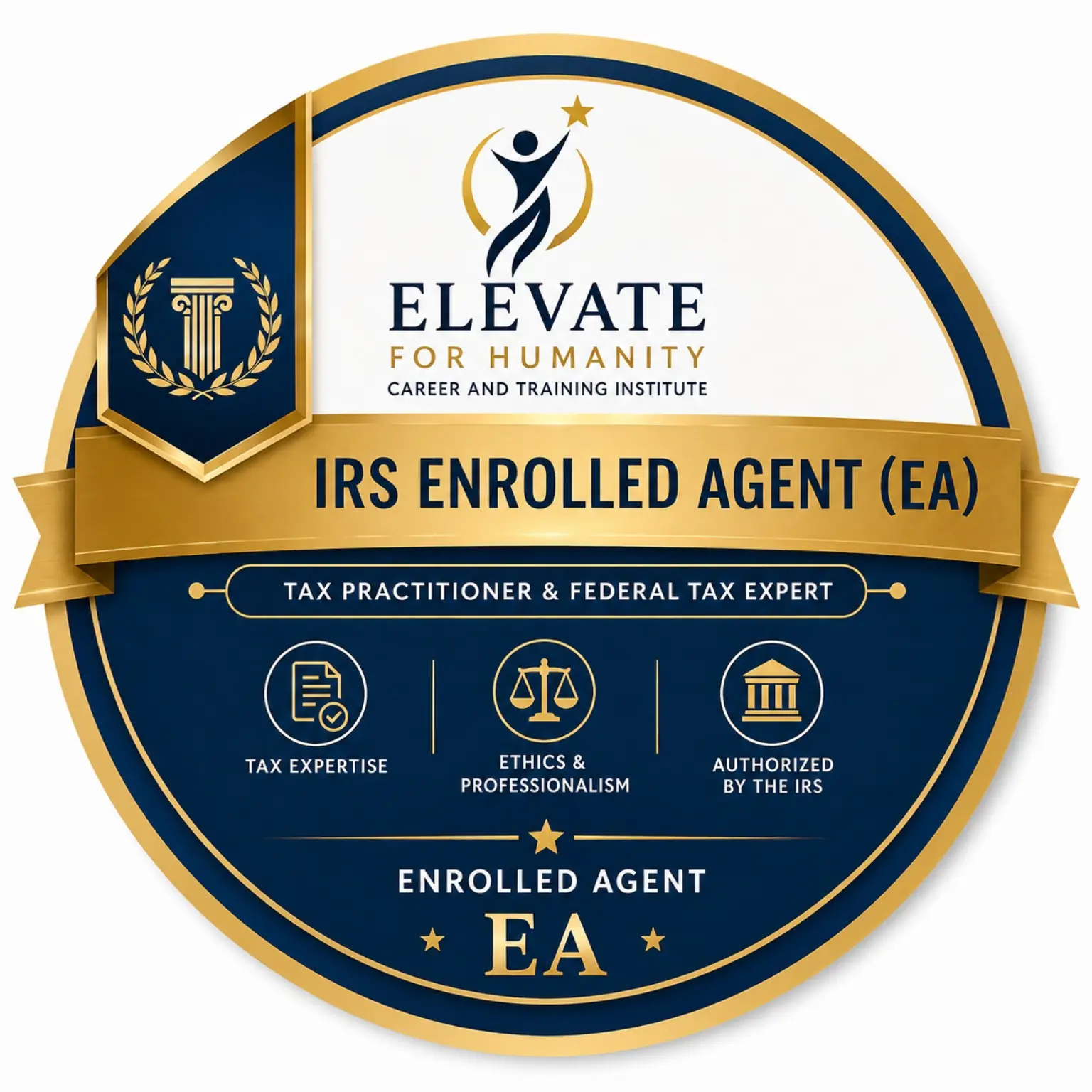 Elevate for Humanity IRS Enrolled Agent career pathway graphic